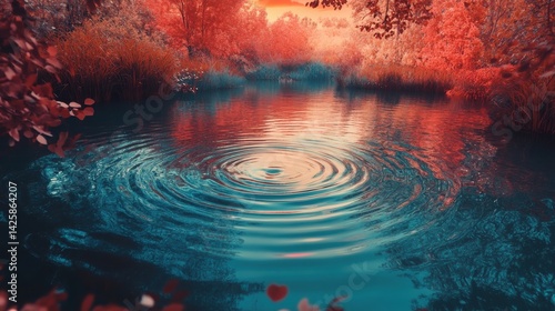Surreal tone background with a popping color ripple effect