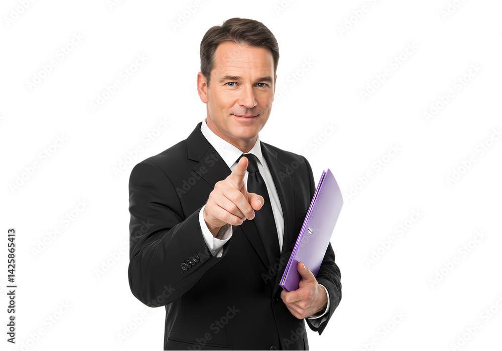 Confident Businessman Pointing Confident Businessman Pointing