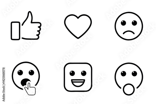 social media reaction icon set 3.eps