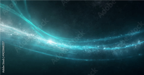 A mesmerizing abstract design featuring a gradient blend of white, teal, and blue hues, seamlessly transitioning into bold black tones. 