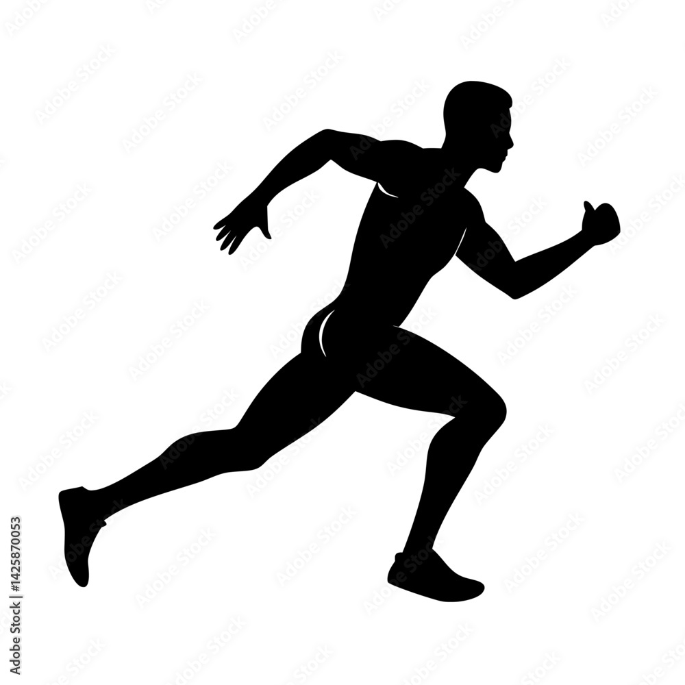 Running man silhouette vector illustration for sports fitness and health Running man silhouette vector illustration for sports fitness and health