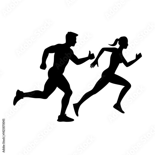 runners vector silhouettes