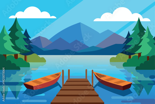 mountain landscape with lake