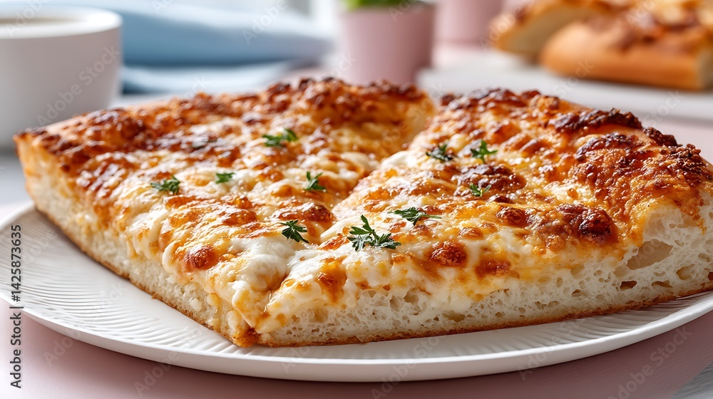 Delicious Slice of New York Style Pizza on a Plate Delicious Slice of New York Style Pizza on a Plate