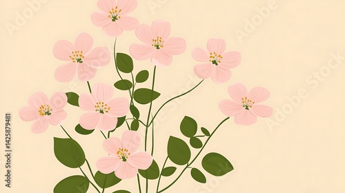 Pink Flowers with Pastel Background.