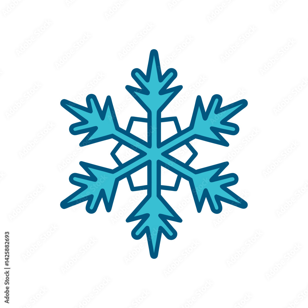 Charming Snowflake Doodle Vector Icon for Winter Designs Charming Snowflake Doodle Vector Icon for Winter Designs