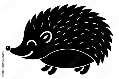 Giggling Cartoon Hedgehog with Stubby Legs in Pastel Colors – Cute Animal Illustration