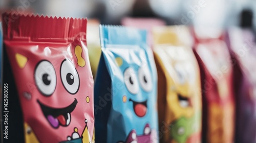 Playful Potato Chip Bags on White Background