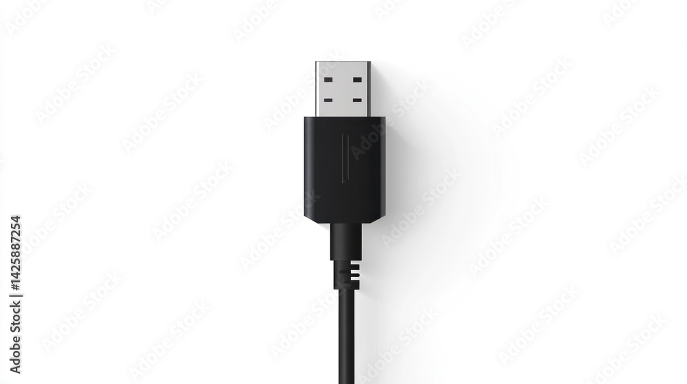 Close-up of a black audio cable connector Close-up of a black audio cable connector