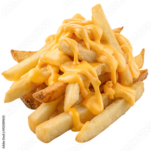 Cheese fries isolation on transparent background