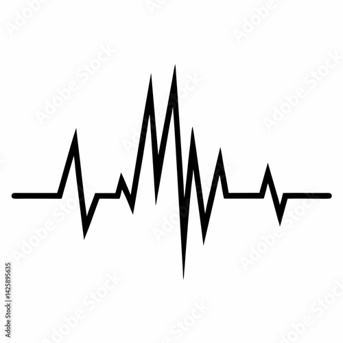 Stylized Heartbeat Vector Silhouette Art