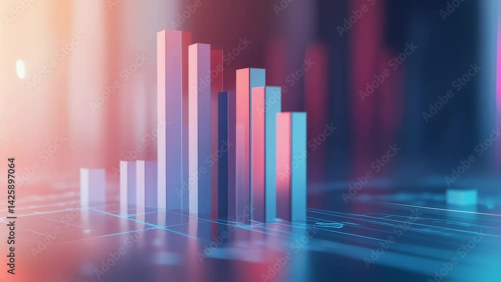 Visual representation of data trends through bar graph analytics in digital format Visual representation of data trends through bar graph analytics in digital format