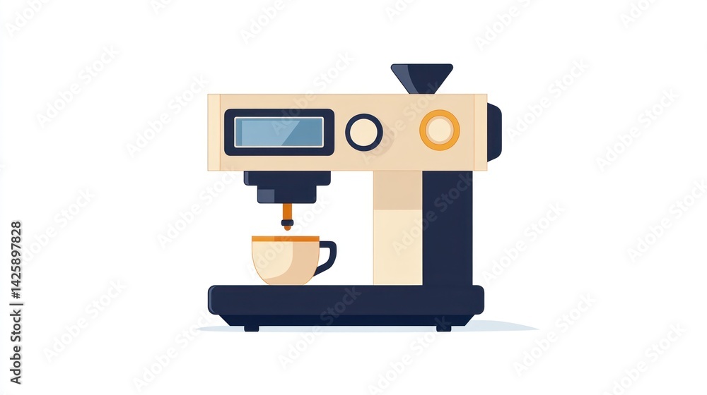 Fototapeta premium Modern coffee machine dispensing coffee into a cup (2)