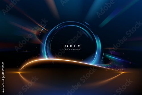 Circle light frame template with sparks