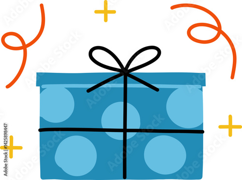 Polka Dot Gift Box with Ribbon