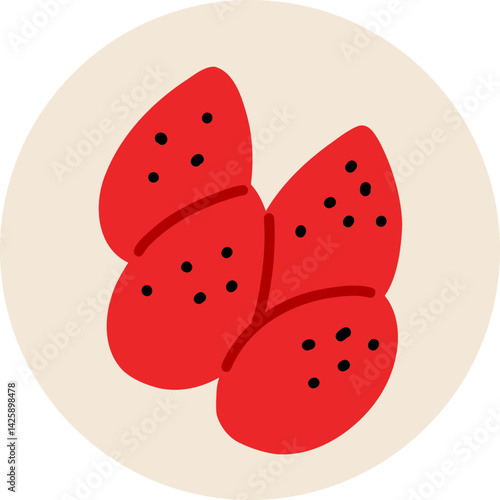 Sliced Red Dragon Fruit on Plate