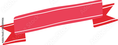 Stylish Ribbon Banner with Curved Tail Ends