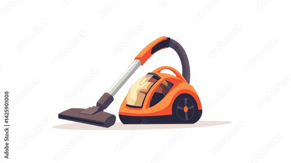 Fototapeta premium Orange vacuum cleaner illustration (1)