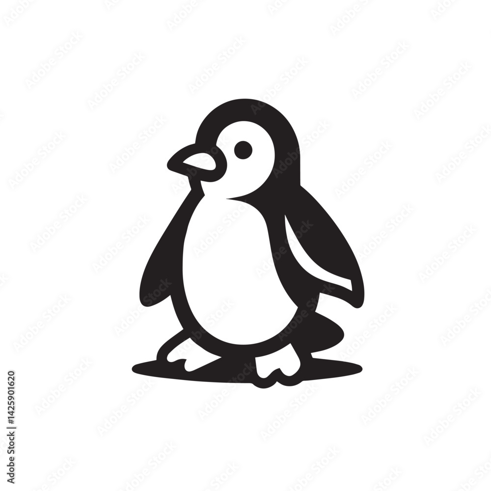 Obraz premium Flat Shape Penguin Mascot Logo