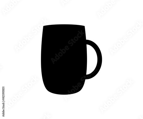  Drinking Mug Silhouette Vector Icon Isolated Design