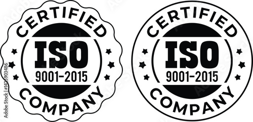ISO 9001:2015 Certified Symbol Quality Assurance Logo & Certification Vector