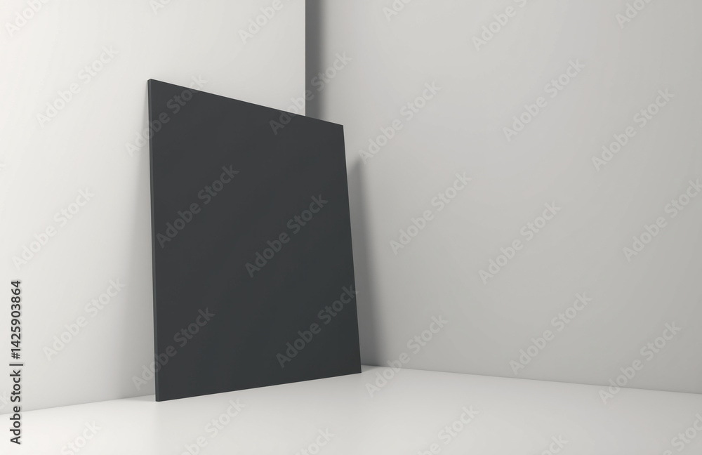 Minimalist black panel against soft gradient background. Minimalist black panel against soft gradient background.