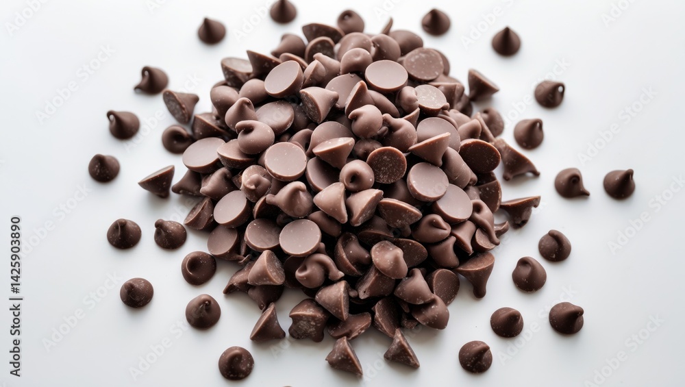 Naklejka premium Isolated Chocolate Chips and Sprinkles for Decoration on White Background