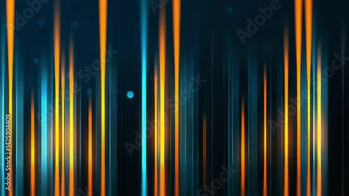 Vertical glowing lines in orange and blue