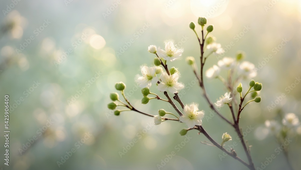 Gentle focus on blossoming branch - Flowering tree Gentle focus on blossoming branch - Flowering tree