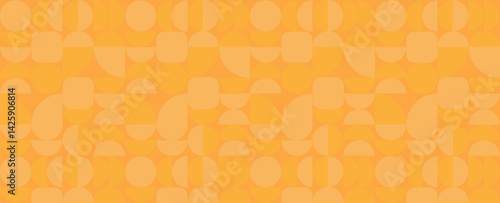 Orange and yellow geometric bauhaus pattern