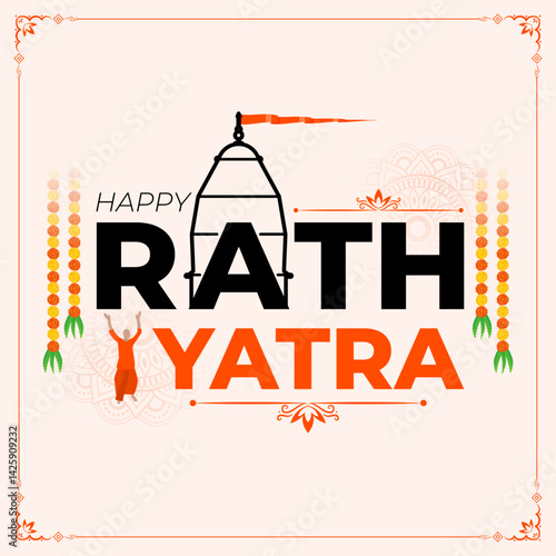 Vector illustration of Happy Ratha Yatra social media template