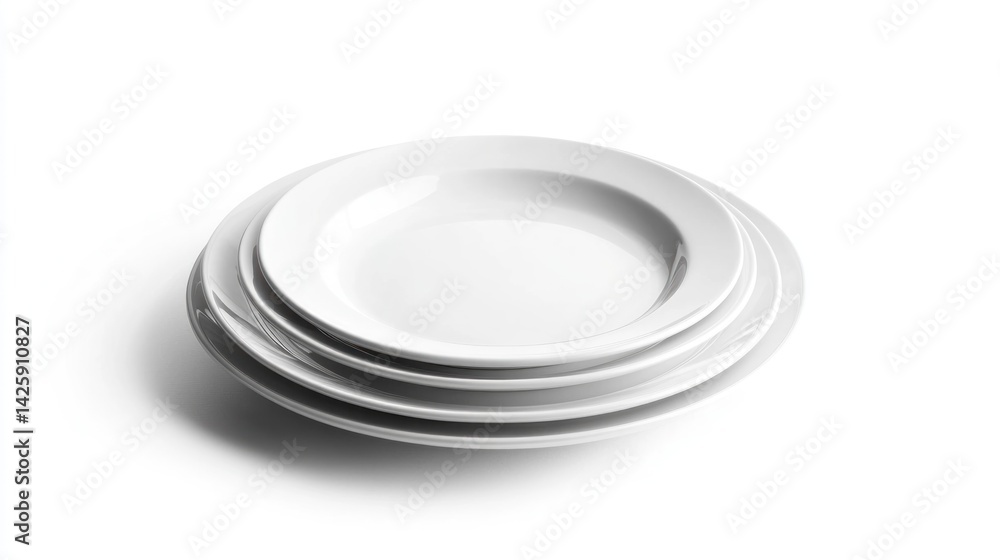 Stacked white plates Stacked white plates