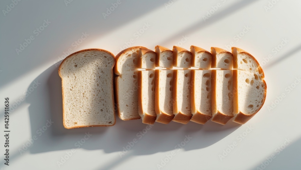 White bread loaf isolated on background, top view White bread loaf isolated on background, top view