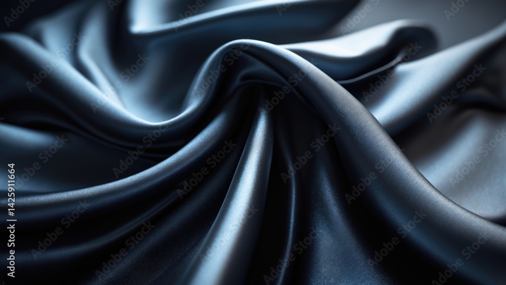 Obraz premium Close-up of a sleek, slightly reflective fabric highlighting its texture and subtle lighting effects