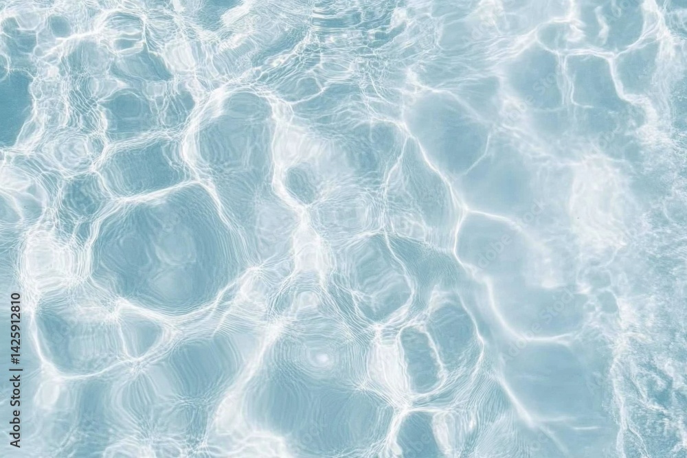 Obraz premium Refreshing Blue Water Surface Texture with Splashes and Bubbles, Perfect Summer Nature Background for Your Designs