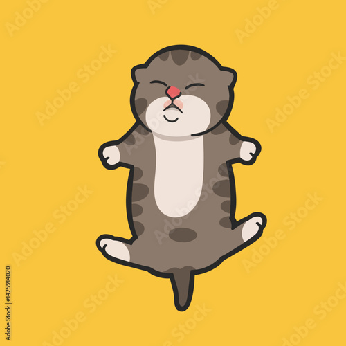 Photography Sleeping Tabby Cat Meme Sticker T-shirt Vector Cute Illustration
