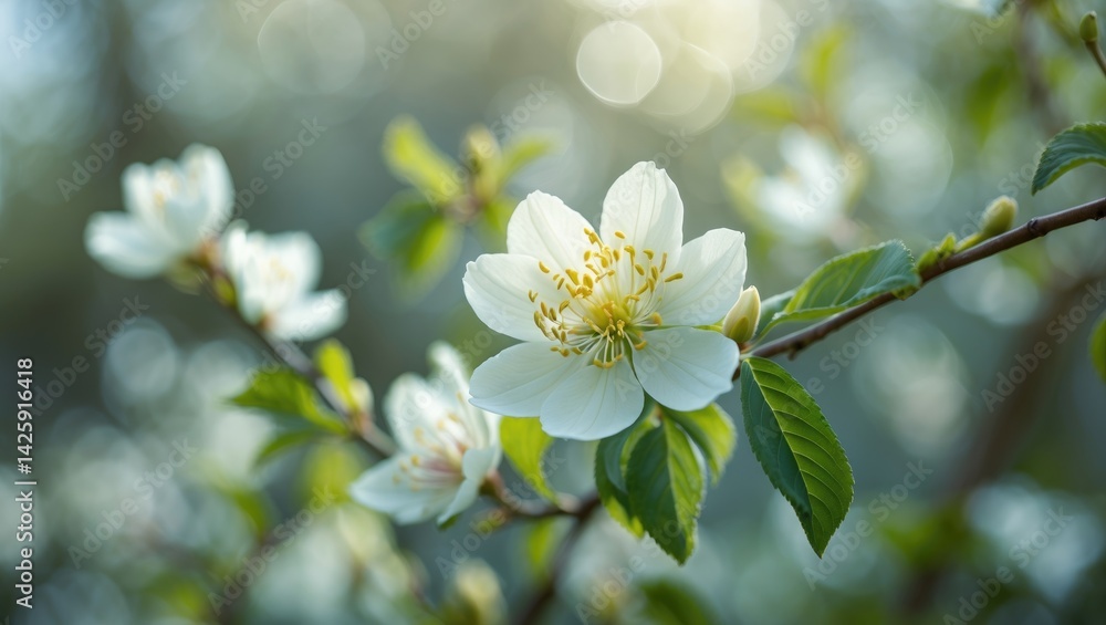 Obraz premium Detailed close-up of cherry blossom