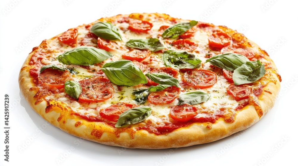 Margherita Pizza with Basil and Mozzarella Margherita Pizza with Basil and Mozzarella