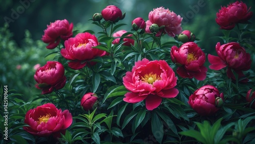 Wallpaper Mural Springtime garden featuring red flowers Torontodigital.ca