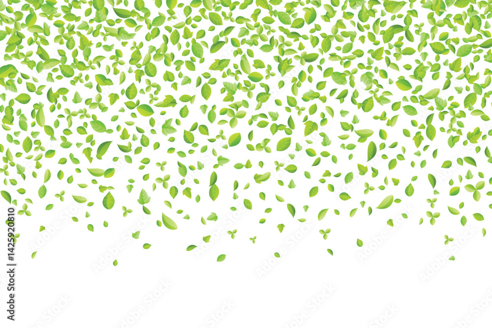 Vector fresh spring green leaves background for greeting card in flat style Vector fresh spring green leaves background for greeting card in flat style