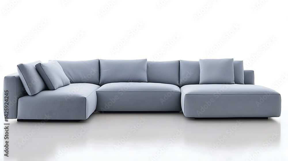 Obraz premium Large sectional sofa with a white background
