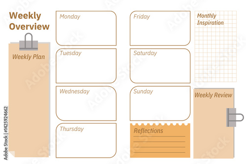 Minimalist Mid-Month Weekly Planner Layout..