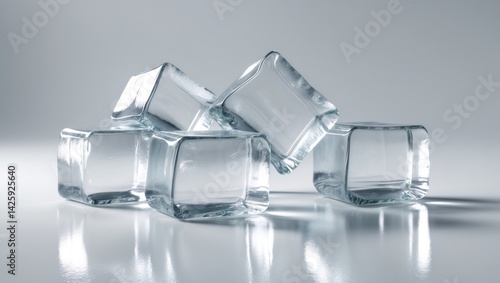 Small ice cube isolated on white background