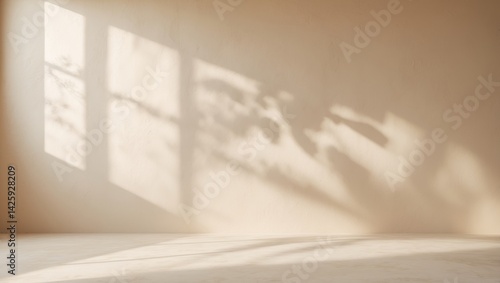 Wallpaper Mural Minimalist studio background with leaf shadows for product display Torontodigital.ca