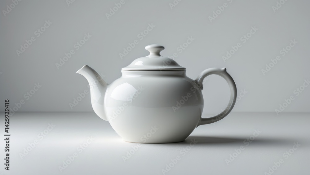 Single ceramic teapot on a plain background Single ceramic teapot on a plain background
