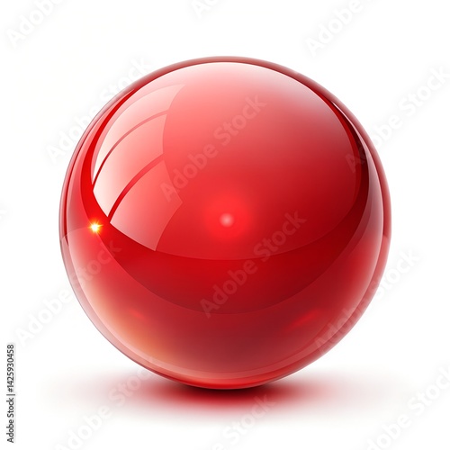 Free Download Photorealistic Transparent red Sphere Isolated on White Background - GFXLoad