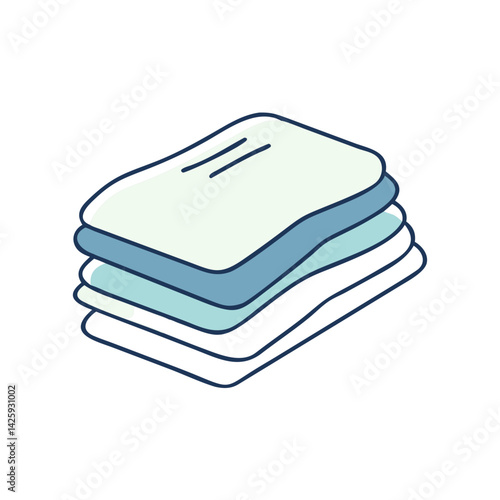 Stacked towels in soft colors for home decoration  
