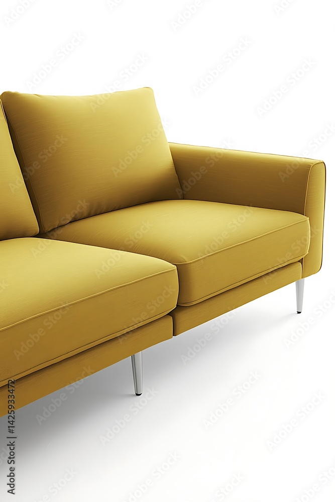 Fototapeta premium Colorful Sofa L-Shape, two seater, sofa bed, isolated on white background