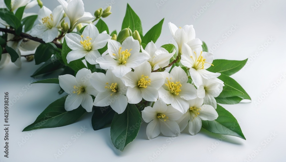 Obraz premium Jasmine branch isolated against a plain background