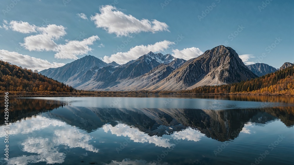 Fototapeta premium Scenic Mountain Landscape with Reflection